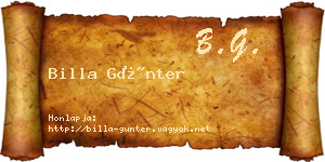 Billa Günter névjegykártya